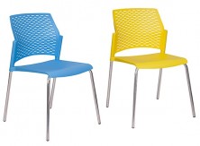 Rewind 4 Leg Chairs. Colours: Black, Anthracite, Grey, Taupe, White, Yellow, Dark Blue, Light Blue, Green, Red